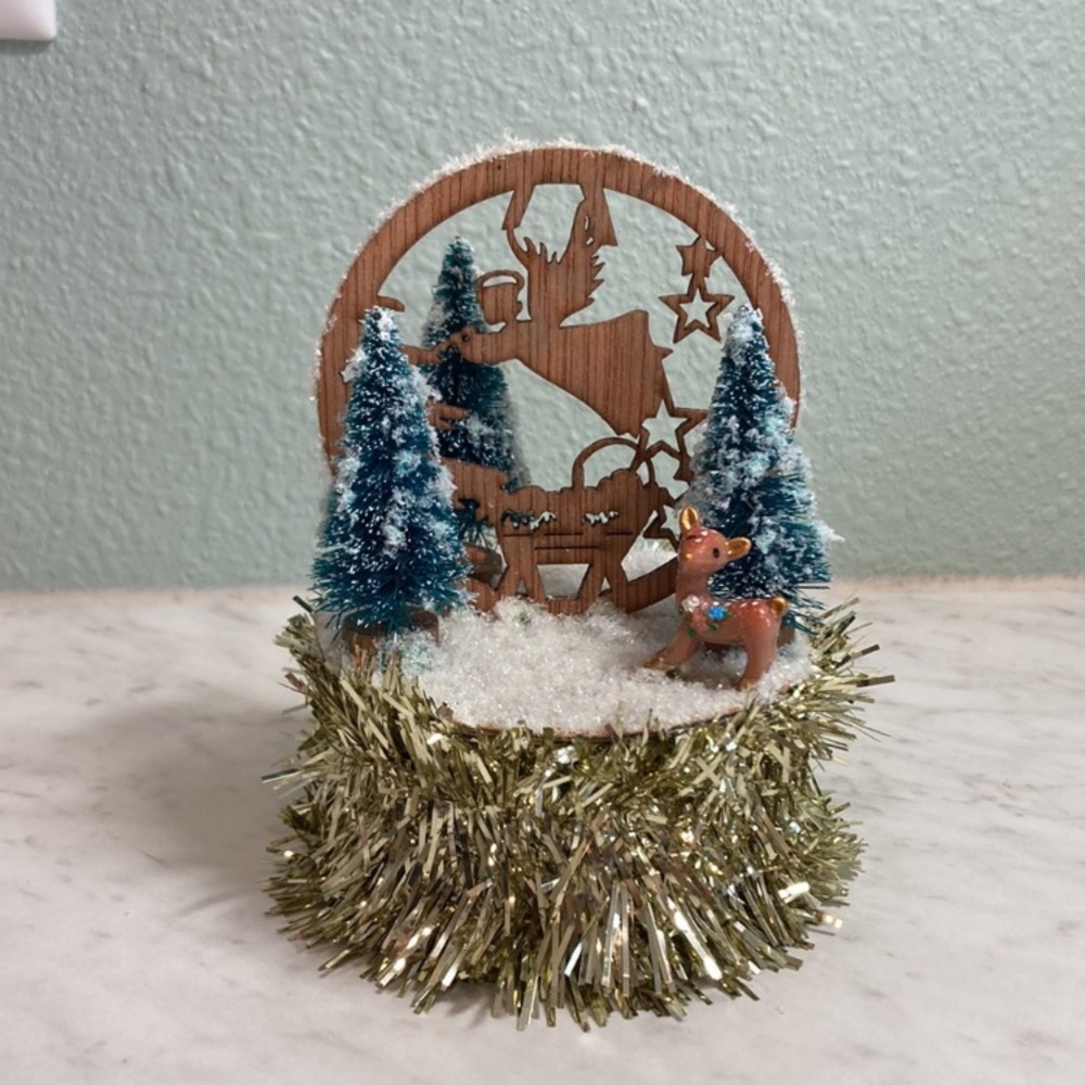 NEW Christmas Manger Woodland Scene Hamdmade